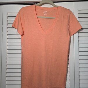 🆕 J. Crew Factory Slub Cotton V-Neck Tee - Apricot - Size Medium